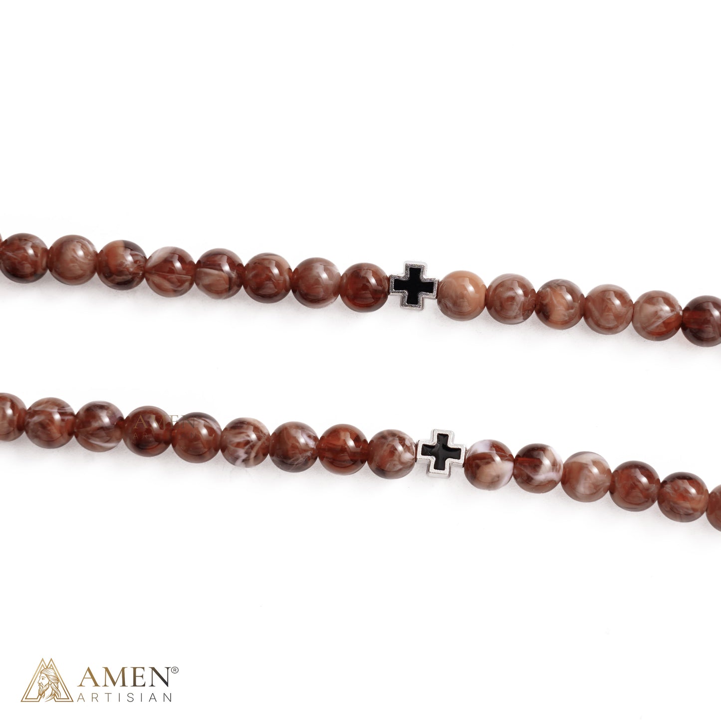 Jerusalem Cross Beaded Wrap Bracelet and Necklace
