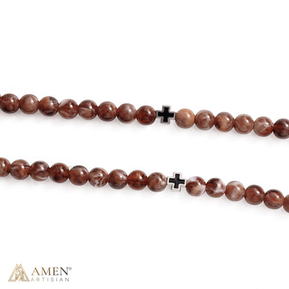 Jerusalem Cross Beaded Wrap Bracelet and Necklace