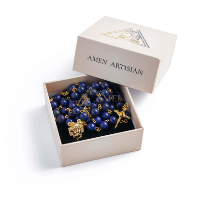 Lapis Lazuli The Holy Face of Jesus Rosary Amen Artisan