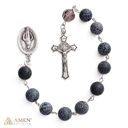 Miraculous Medal Natural Stone One-Decade Rosary