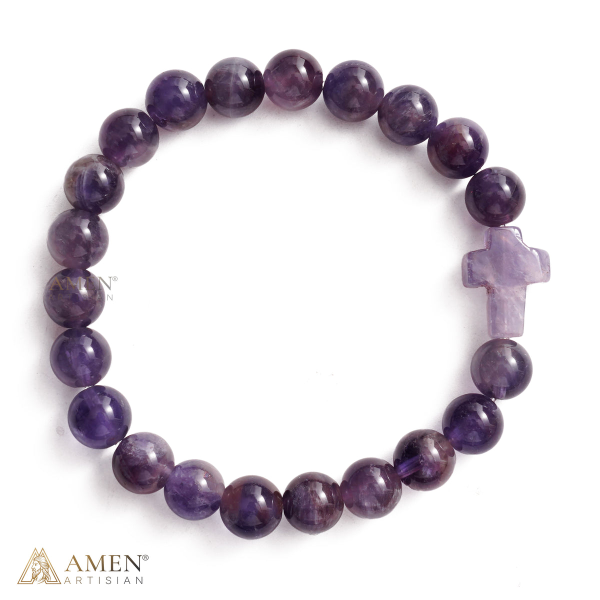 Natural Stone Cross Bracelet
