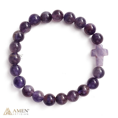 Natural Stone Cross Bracelet