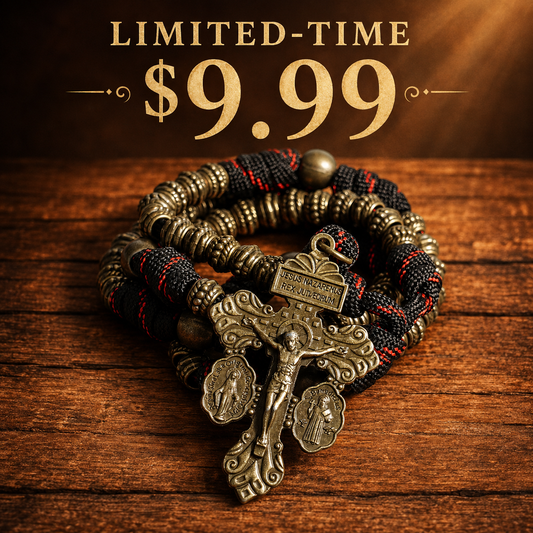 【DEAL TODAY】A Steady Rhythm of Prayer — Bronze Paracord Rosary with Smooth-Turning Beads