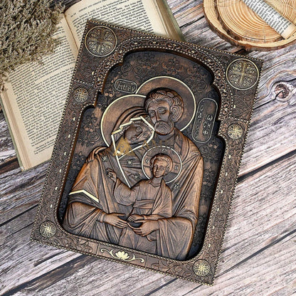 Holy Family Wood Carving