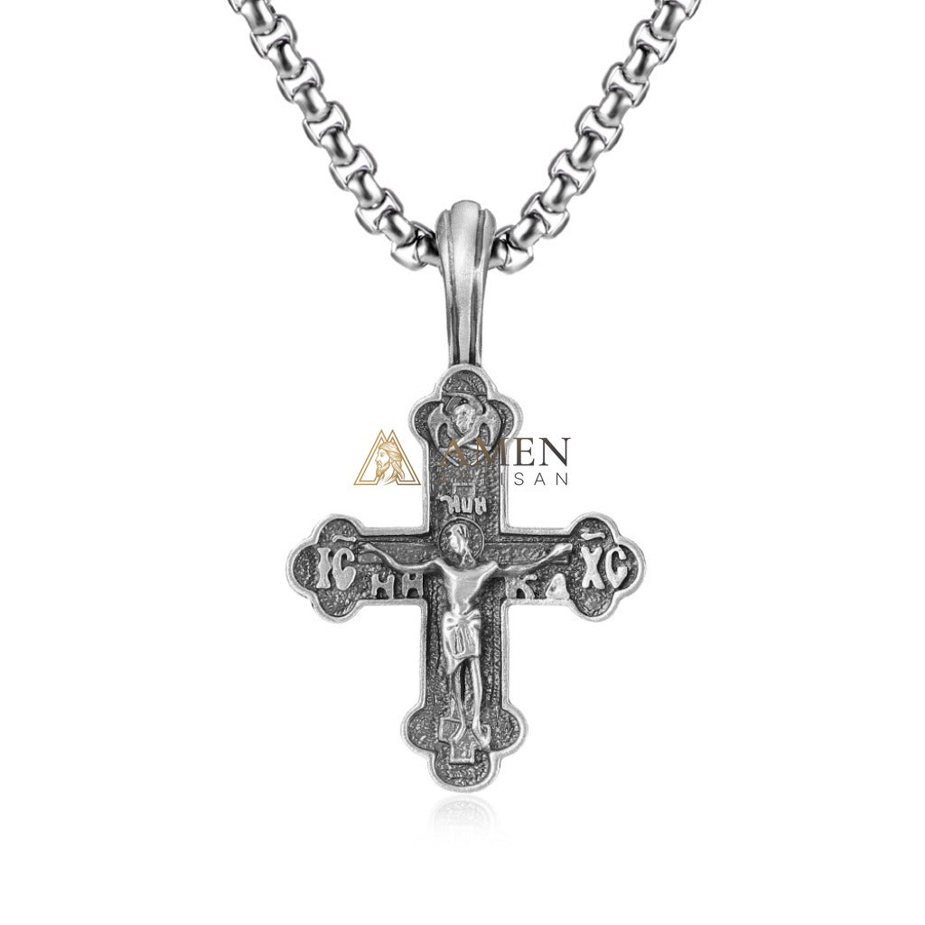 Orthodox Crucifix Pendant Necklace Amen Artisan