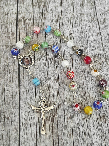 Murano Glass Rosary Holy Spirit Peace Chaplet Beads