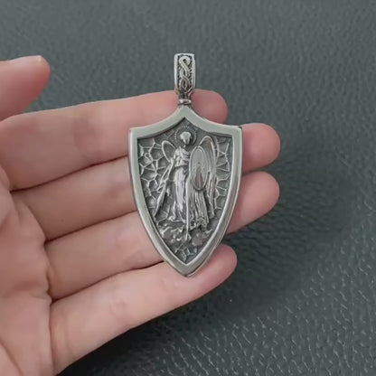 St. Michael the Archangel Shield Pendant Necklace