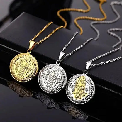 Saint Benedict Medal Locket Pendant Amen Artisan