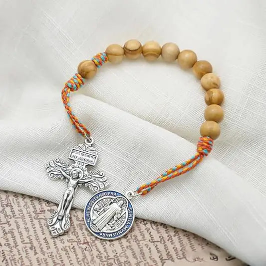 Saint Benedict Medal Crucifix Pocket Rosary Amen Artisan